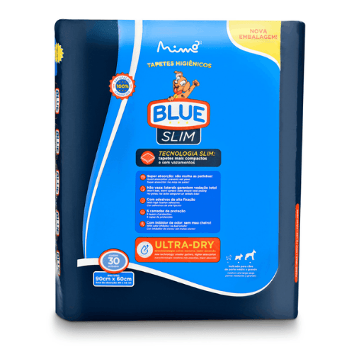 Tapete Higiênico Blue Slim 90x60cm 30 unid