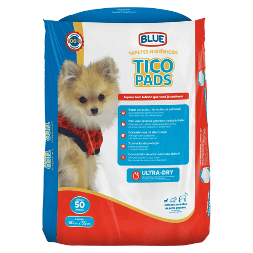 Tapete Higiênico Tico Pads Blue Ultra Dry 60x55 50 unid